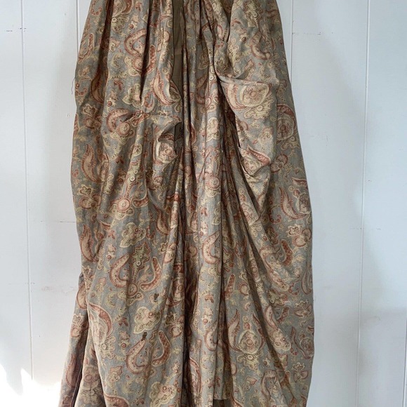 Antique 1800s Printed Asymmetric Walking Dress Skirt Bustle Draping Pleats - Picture 14 of 16